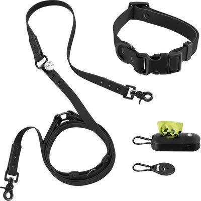 THE LICKER STORE THE LICKER STORE Luna Hands-Free Dog Leash & Collar, Black, Medium: 11.8 to 18.50-in neck, 3/4-in wide