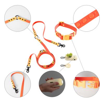Show full view: THE LICKER STORE Luna Hands-Free Dog Leash & Collar, Dark Orange/Light Orange, Medium: 11.8 to 18.50-in neck, 3/4-in wide slide 5 of 10