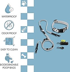THE LICKER STORE Luna Hands-Free Dog Leash & Collar, Gray/Black, Large: 15.3 to 24.8-in neck, 1-in wide slide 2 of 7