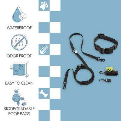 Show full view: THE LICKER STORE Luna Hands-Free Dog Leash & Collar, Black, Medium: 11.8 to 18.50-in neck, 3/4-in wide slide 3 of 10