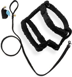 THE LICKER STORE Teddy Adjustable Dog H Harness & Leash Set, Black, Small: 7.3 to 13.4-in neck