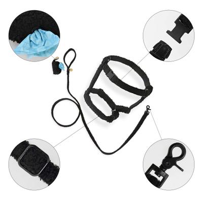 Show full view: THE LICKER STORE Teddy Adjustable Dog H Harness & Leash Set, Black, Medium: 10.4 to 18-in neck slide 5 of 10