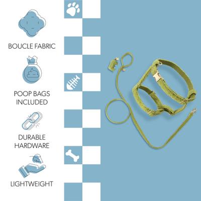 Show full view: THE LICKER STORE Teddy Adjustable Dog H Harness & Leash Set, Olive Green, Medium: 10.4 to 18-in neck slide 3 of 10