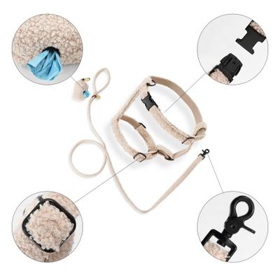 Show full view: THE LICKER STORE Teddy Adjustable Dog H Harness & Leash Set, Beige, Medium: 10.4 to 18-in neck slide 5 of 10