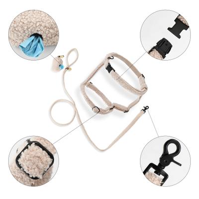 Show full view: THE LICKER STORE Teddy Adjustable Dog H Harness & Leash Set, Beige, Large: 15.3 to 24.5-in neck slide 5 of 10