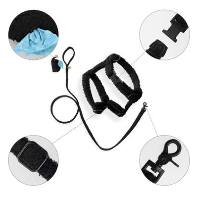 Show full view: THE LICKER STORE Teddy Adjustable Dog H Harness & Leash Set, Black, X-Small: 5.2 to 9.3-in neck slide 5 of 10