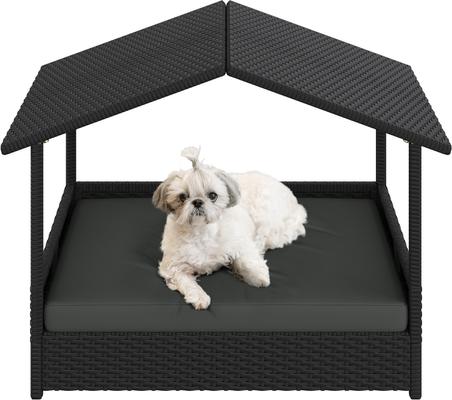 Show full view: Yaheetech Elevated Dog House with Bed, Black slide 2 of 7