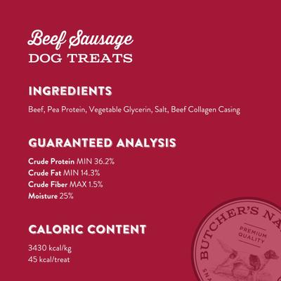 Show full view: Butcher's Naturals Slow Roasted Beef Sausage Soft & Chewy Dog Treats, 10-oz bag slide 10 of 11
