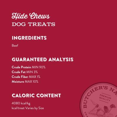 Show full view: Butcher's Naturals Slow Roasted Beef Hide Chew Dog Treats, 8-oz bag slide 6 of 9
