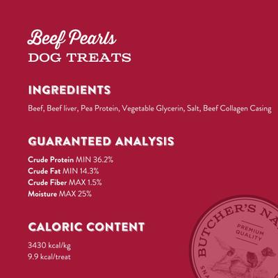 Show full view: Butcher's Naturals Slow Roasted Beef Pearls Soft & Chewy Dog Treats, 10-oz bag slide 10 of 11