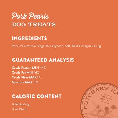Show full view: Butcher's Naturals Slow Roasted Pork Pearls Soft & Chewy Dog Treats, 10-oz bag slide 4 of 6