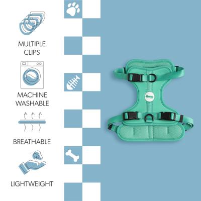 Show full view: THE LICKER STORE Arlo No Pull Dog & Cat Harness, Emerald, Medium: 18 to 28-in chest slide 3 of 11