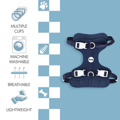 Show full view: THE LICKER STORE Arlo No Pull Dog & Cat Harness, Navy, Large: 24 to 37-in chest slide 3 of 11