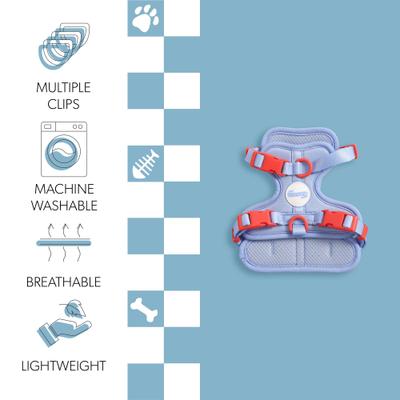 Show full view: THE LICKER STORE Arlo No Pull Dog & Cat Harness, Periwinkle, X-Small: 11.8 to 17-in chest slide 3 of 11