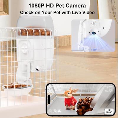 Show full view: PATPET Camera & WiFi Automatic Hanging Cat & Small Pet Feeder, 1.8-liter slide 2 of 7