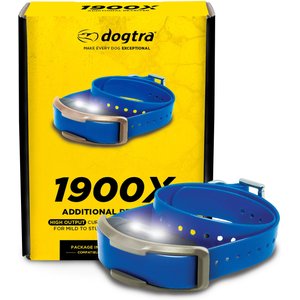Dogtra 1900X Additional Receiver IPX9K Waterproof Vibration & Tone Remote Dog Training Collar, 13 to 20-in neck, Blue