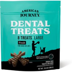 American Journey Grain-Free Large Dental Dog Treats Mint Flavor, 8 count