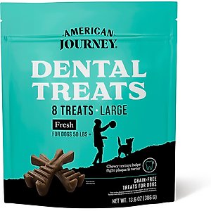 American Journey Grain-Free Large Dental Dog Treats Mint Flavor, 8 count