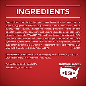 Purina ONE SmartBlend Classic Ground Beef & Brown Rice Entree Adult Canned Dog Food, 13-oz can, case of 12