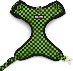 Rebel Dawg The City Collection Dog Harness, Green/Black Checkered, Medium