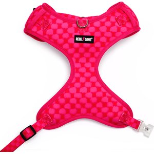 Rebel Dawg The City Collection Dog Harness, Red/Pink Checkered, Medium