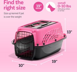 Petmate Two Door Top Load Dog & Cat Kennel, Pink, 19 inches, up to 10-lbs slide 2 of 5