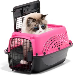 Petmate Two Door Top Load Dog & Cat Kennel, Pink, 19 inches, up to 10-lbs slide 1 of 5