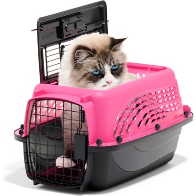 Petmate Petmate Two Door Top Load Dog & Cat Kennel, Pink, 19 inches, up to 10-lbs