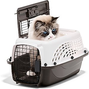 Petmate Two Door Top Load Dog & Cat Kennel, White, 19 inches, up to 10-lbs