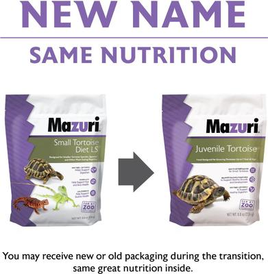 Show full view: Mazuri Juvenile Tortoise Diet Low Starch Food, 8-oz bag slide 2 of 10