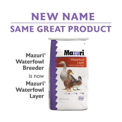 Show full view: Mazuri Waterfowl Layer Floating Duck & Geese Feed, 50-lb bag slide 3 of 10