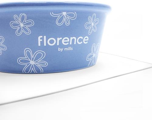 Show full view: florence by mills Dog Bowl with Mat, Blue, Large slide 2 of 3