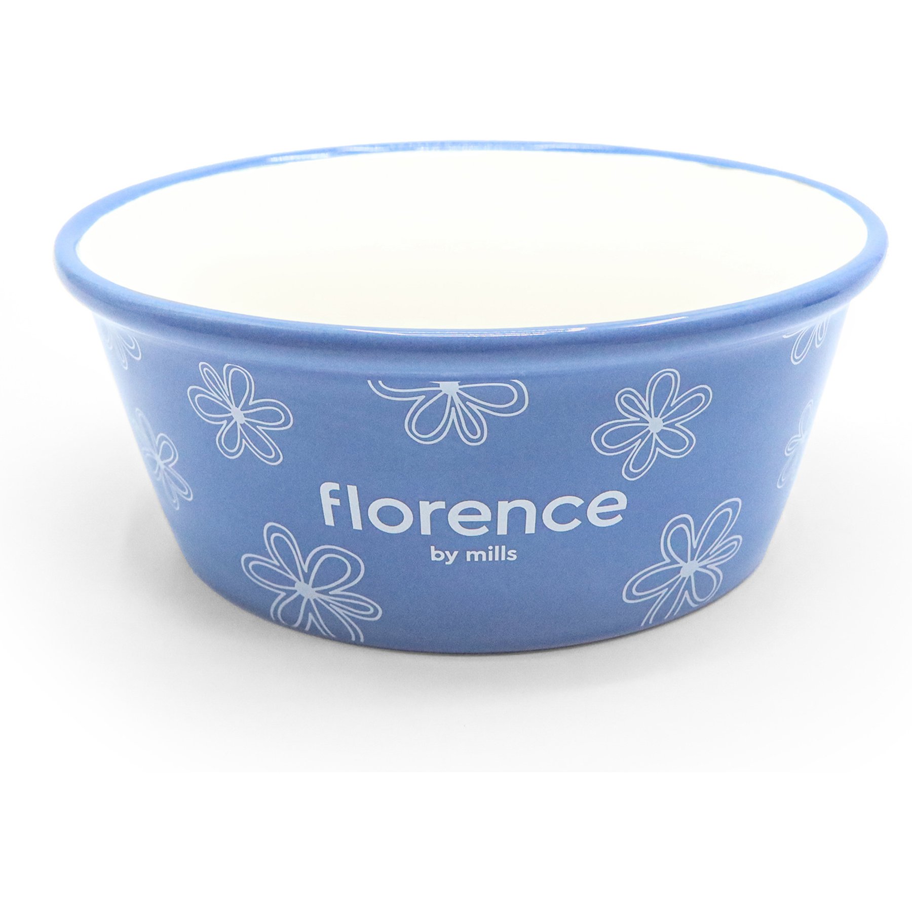 florence by mills Dog Bowl with Mat, Blue, Large