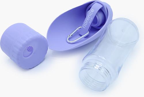 Show full view: florence by mills Portable Dog Water Bottle with Feeder, Purple slide 8 of 10