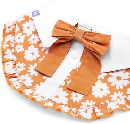 Show full view: florence by mills Florence Woven Dog Bib, Orange, XX-Small/X-Small slide 3 of 5