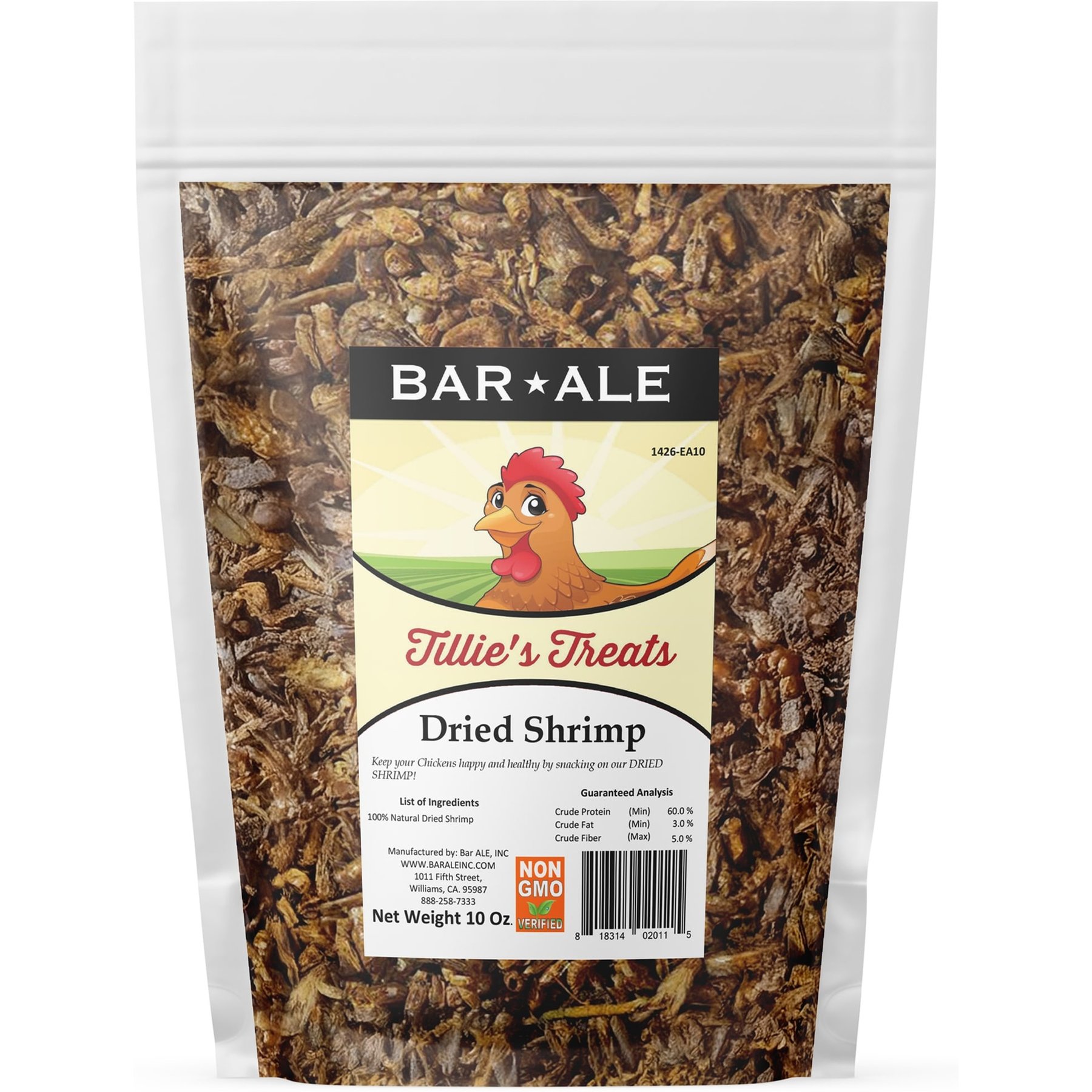Bar ALE Tillie's Treats Dried Shrimp Chicken Treats, 10-oz bag