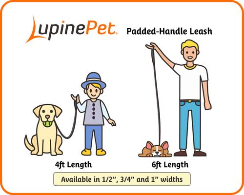 Show full view: LupinePet Basic Solid Padded Handle Dog Leash, Pink, Regular: 4-ft long, 1/2-in wide slide 2 of 5