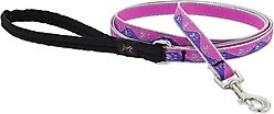 LupinePet Reflective Paws Small Dog & Cat Padded Handle Leash, Pink Paws, Regular: 4-ft long, 1/2-in wide