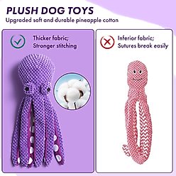Nocciola Viral Select Octopus Squeaky Plush Dog Toy, Purple slide 2 of 8