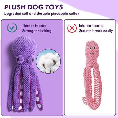 Show full view: Nocciola Viral Select Octopus Squeaky Plush Dog Toy, Purple slide 2 of 9