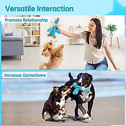 Nocciola Viral Select Goose Squeaky Plush Dog Chew Toy, Blue slide 2 of 8