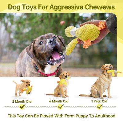 Show full view: Nocciola Viral Select Goose Squeaky Plush Dog Chew Toy, Yellow slide 3 of 8