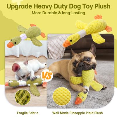 Show full view: Nocciola Viral Select Goose Squeaky Plush Dog Chew Toy, Yellow slide 2 of 8