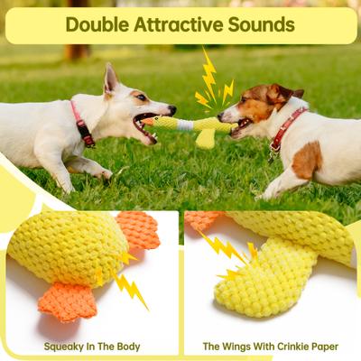 Show full view: Nocciola Viral Select Goose Squeaky Plush Dog Chew Toy, Yellow slide 5 of 8