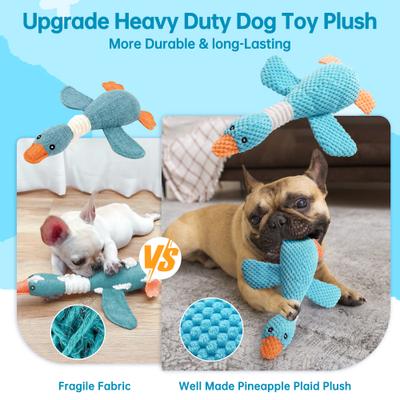 Show full view: Nocciola Viral Select Goose Squeaky Plush Dog Chew Toy, Blue slide 2 of 8