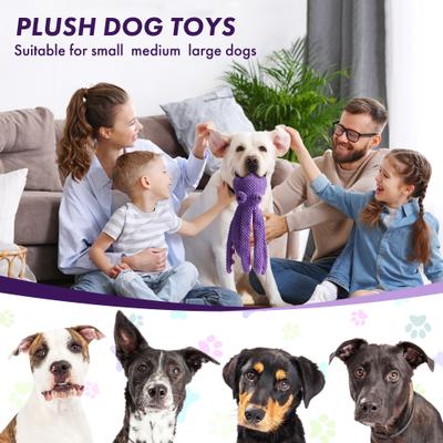 Show full view: Nocciola Viral Select Octopus Squeaky Plush Dog Toy, Purple slide 8 of 9