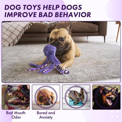 Show full view: Nocciola Viral Select Octopus Squeaky Plush Dog Toy, Purple slide 6 of 9