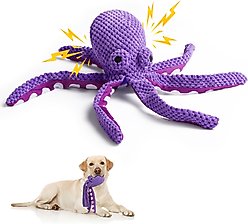 Nocciola Viral Select Octopus Squeaky Plush Dog Toy, Purple