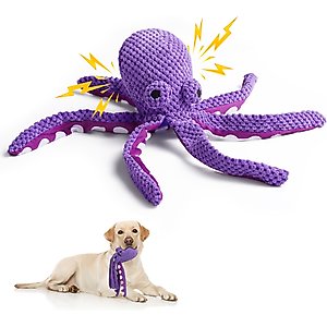 Nocciola Viral Select Octopus Squeaky Plush Dog Toy, Purple
