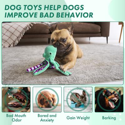 Show full view: Nocciola Viral Select Octopus Squeaky Plush Dog Toy, Green slide 6 of 10